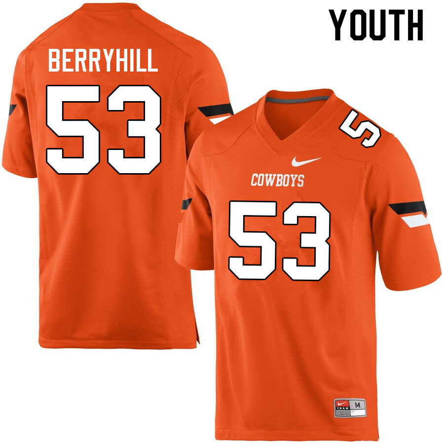 Youth #53 Tyler Berryhill Oklahoma State Cowboys College Football Jerseys Sale-Orange - Click Image to Close